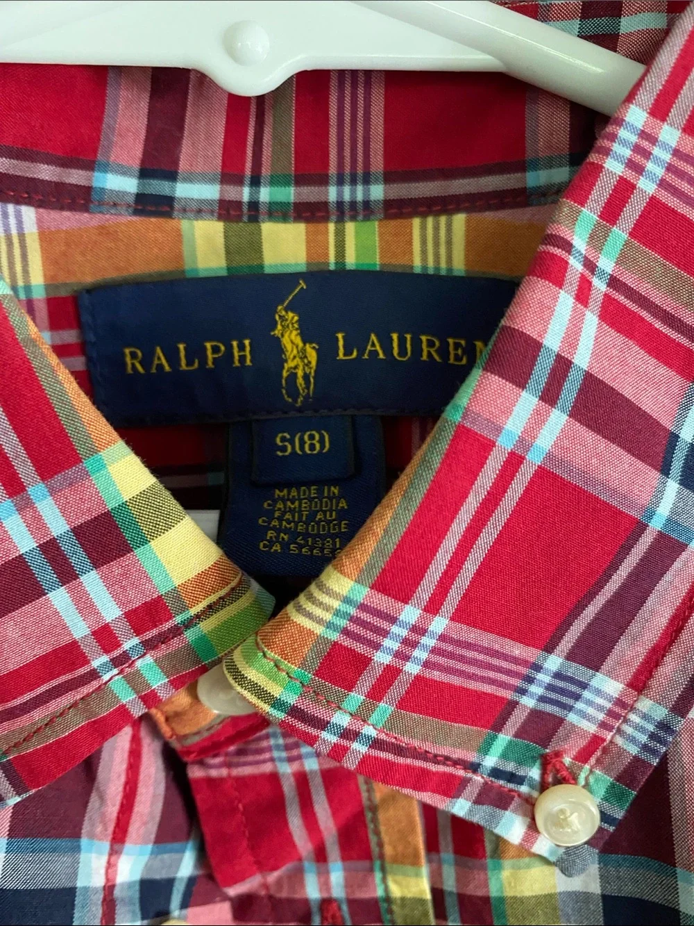 Ralph Lauren Red Multi-Color Plaid Button-Down Shirt